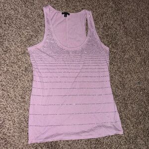 Pink tank top with sequins stripes
